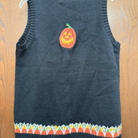 Black Halloween Sweater Vest Size Small Tiara International - Picture 2 of 7